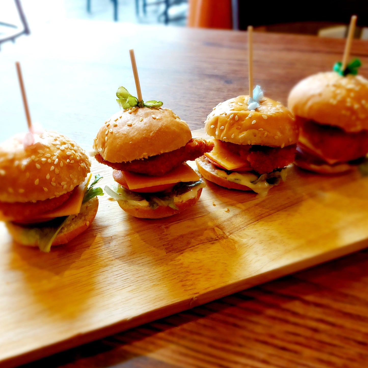 Mini Panko Chicken Cheddar & Jalapeno Burgers